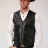 Roper® Men's Hold 'Em Snap Front Western Leather Vest