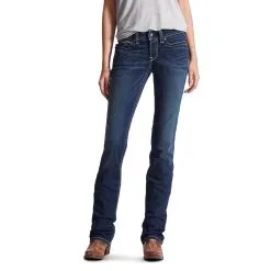 Ariat® Women's REAL Mid Rise Stretch Icon Stackable Straight Leg Denim Jeans