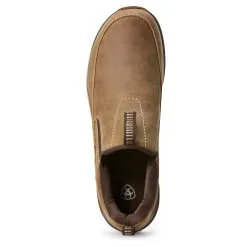 Ariat® Men's Spitfire Brown Bomber Slip On Shoes -Leather Wallet Shop 10027409 toe