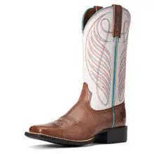 Ariat® Women's Round Up Wide Square Toe Roper Cowboy Boots