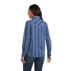 Ariat® Women's REAL Dobby Chambray Long Sleeve Snap Front Western Shirt 9 Ariat® Women's REAL Dobby Chambray Long Sleeve Snap Front Western Shirt -Leather Wallet Shop 10040625 back