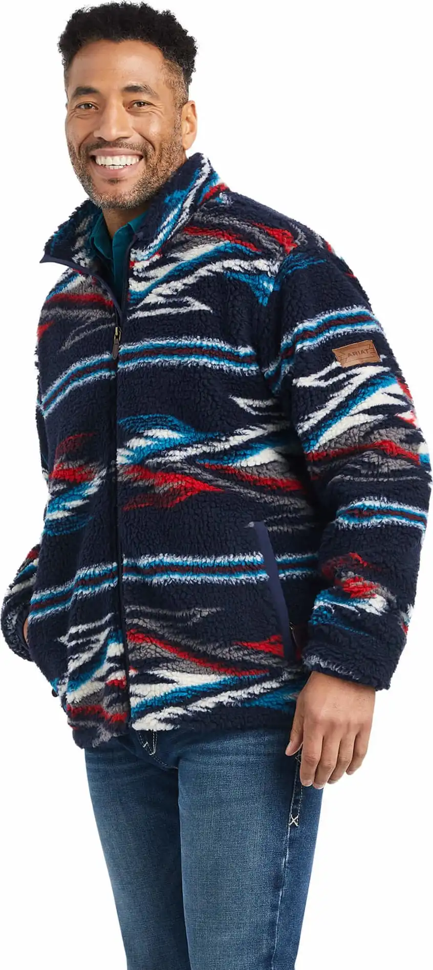 Ariat® Men's Southwest Chimayo Fleece Zip Front Western Jacket 1 Ariat® Men's Southwest Chimayo Fleece Zip Front Western Jacket