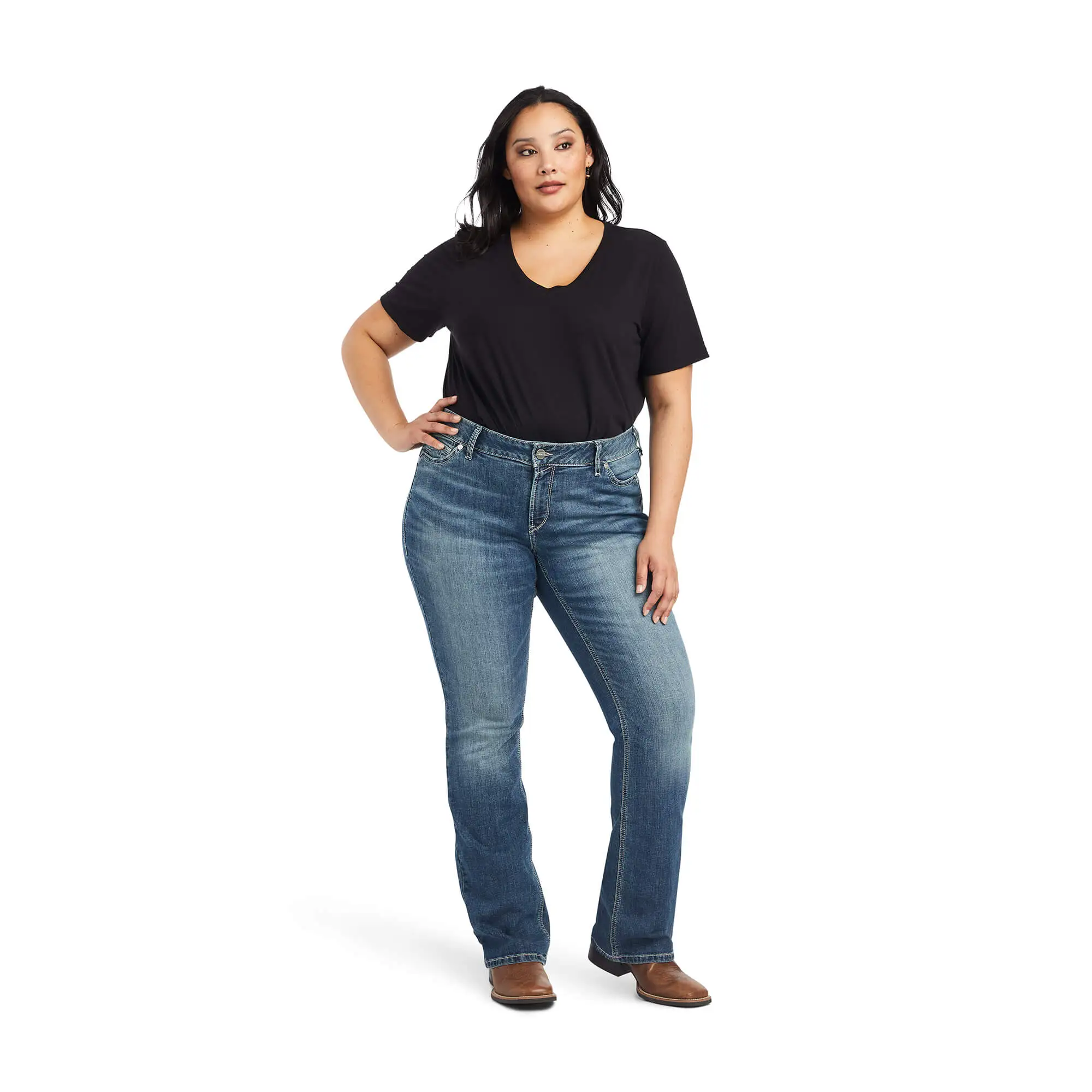 Ariat® Women's REAL Maisie Boot Cut Denim Jeans 2 Ariat® Women's REAL Maisie Boot Cut Denim Jeans - Image 2