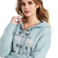 Ariat® Women's Agave Garden Zip Front Hooded Sweater -Leather Wallet Shop 10042309 01