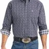 Ariat® Men's Trailblazer Floral Print Long Sleeve Button Front Shirt