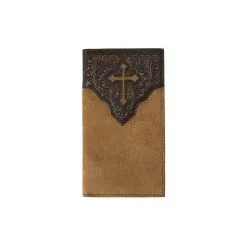M&F Western M&F® Men's Nocona Brown Embossed Cross Tall Bifold Leather Western Wallet