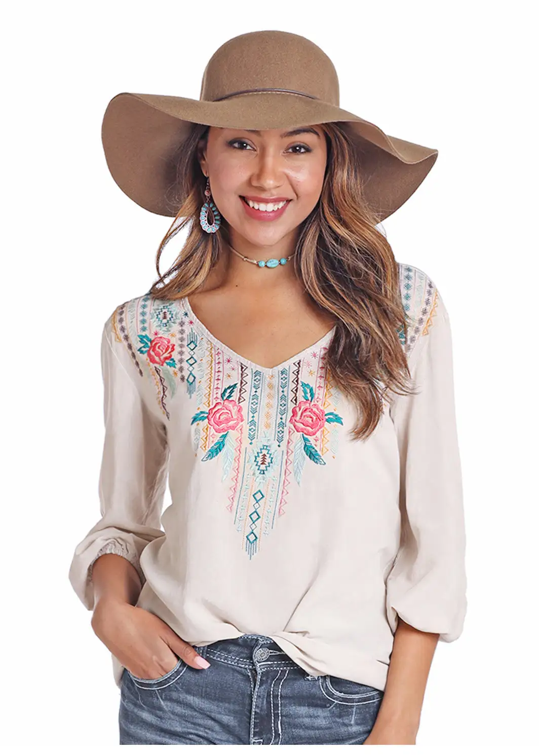 Panhandle Slim Women's Aztec Flowers Traditional Shirt 2 Panhandle Slim Women's Aztec Flowers Traditional Shirt - Image 2