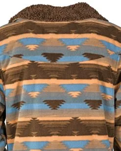 Outback Trading® Women's Dawn Southwest Print Zip Front Fleece Jacket -Leather Wallet Shop 29662 GRY 3