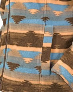 Outback Trading® Women's Dawn Southwest Print Zip Front Fleece Jacket -Leather Wallet Shop 29662 GRY 5