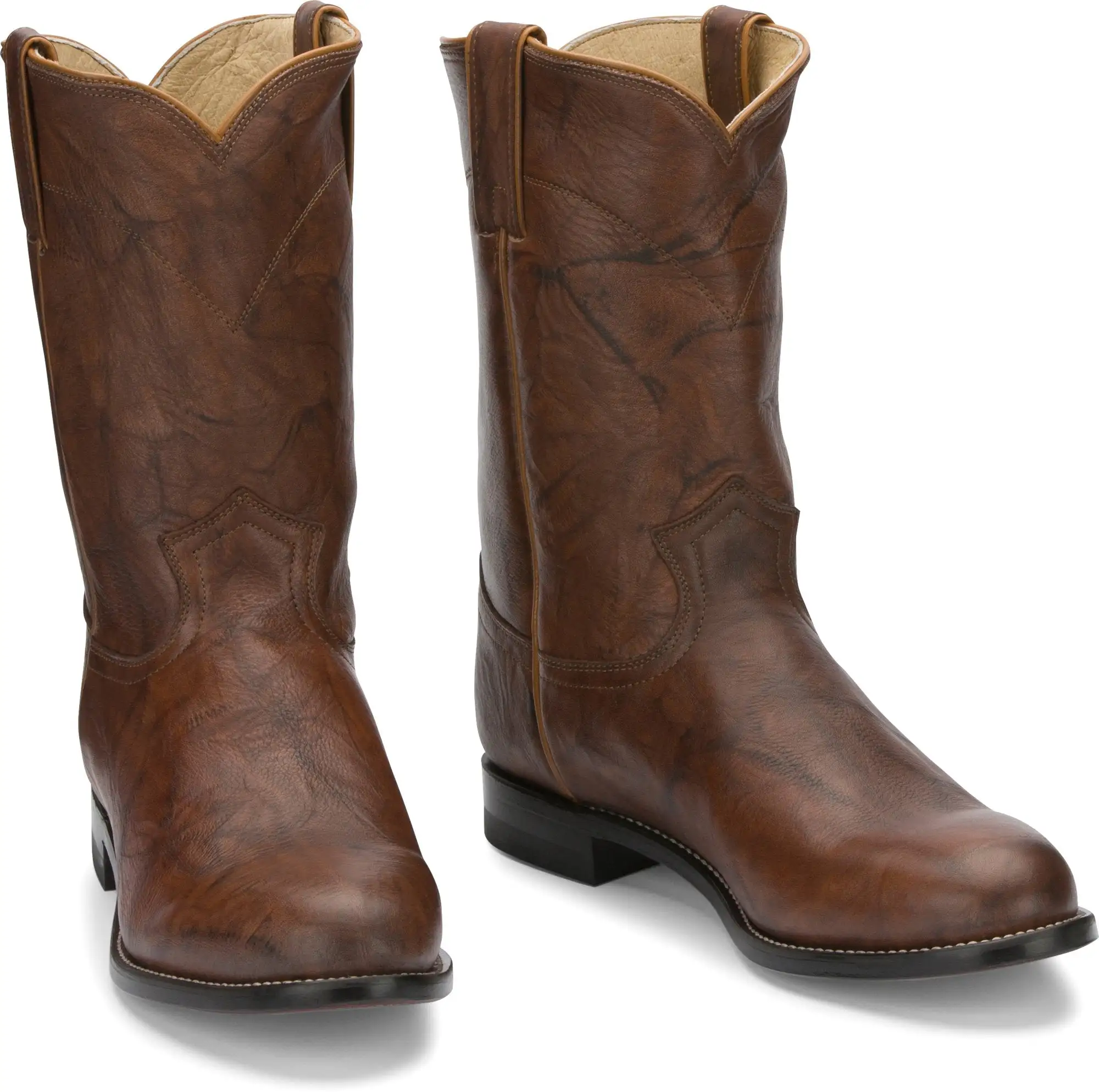 Justin® Men's Jackson Roper Cowboy Boots - Black / Chestnut / Black Cherry 2 Justin® Men's Jackson Roper Cowboy Boots - Black / Chestnut / Black Cherry - Image 2