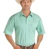 Panhandle Slim® Men's Emerald Galore Short Sleeve Snap Front Western Shirt