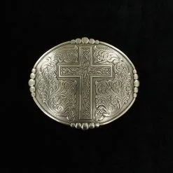 M&F Western® Tooled Cross Metal Belt Buckle
