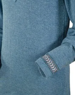 Outback Trading® Women's Julie 1/4 Button Front Tee Shirt -Leather Wallet Shop 40183 SKY 4