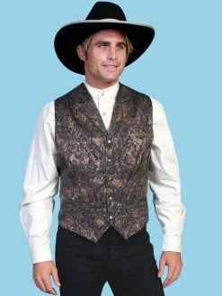 Wah Maker Men's Old West Paisley Cloth Vest
