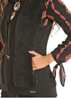 Powder River® Women's Micro Berber Zip Front Western Vest -Leather Wallet Shop 58A6665 B