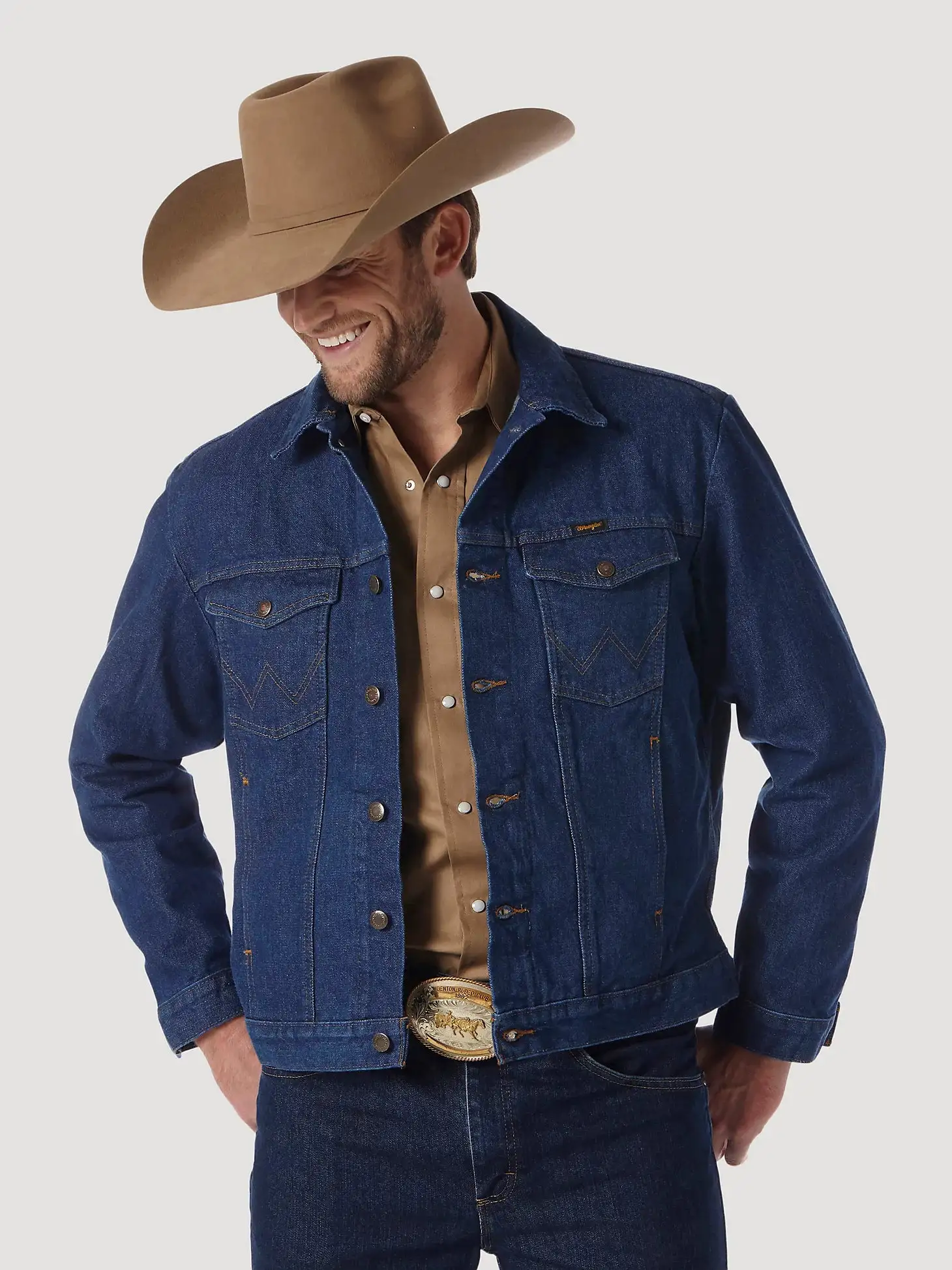 Wrangler® Men's Cowboy Cut® Unlined Prewashed Denim Jacket 1 Wrangler® Men's Cowboy Cut® Unlined Prewashed Denim Jacket
