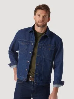 Wrangler® Men's Cowboy Cut® Unlined Prewashed Denim Jacket 7 Wrangler® Men's Cowboy Cut® Unlined Prewashed Denim Jacket -Leather Wallet Shop 74145PW HERO