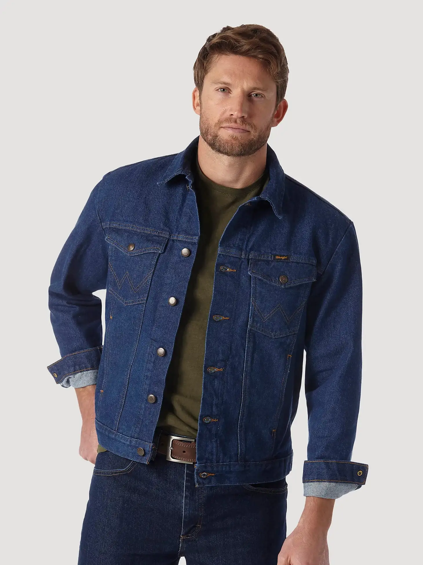 Wrangler® Men's Cowboy Cut® Unlined Prewashed Denim Jacket 4 Wrangler® Men's Cowboy Cut® Unlined Prewashed Denim Jacket - Image 4