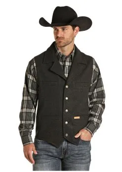 Powder River® Men's Montana Button Front Wool Vest