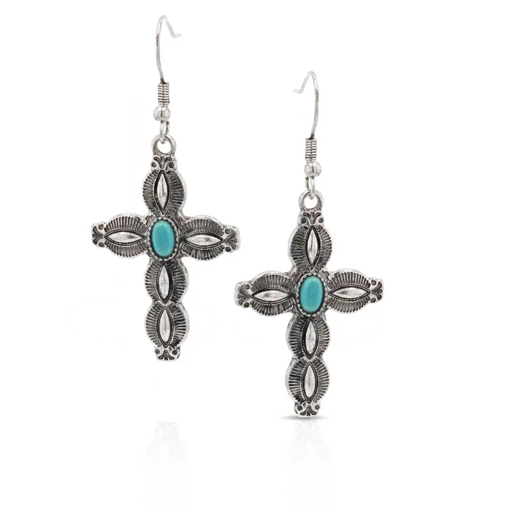 Montana Silversmiths® Women's Faithful Expression Cross Attitude Earrings 1 Montana Silversmiths® Women's Faithful Expression Cross Attitude Earrings