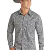 Panhandle Slim® Men's Flame Resistant Paisley Long Sleeve Snap Front Western Shirt