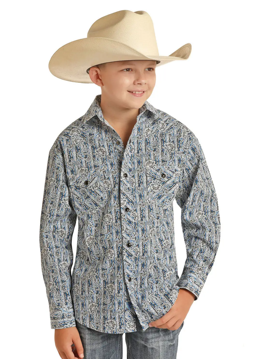 Panhandle Slim® Boy's Paisley Delight Snap Front Western Shirt 1 Panhandle Slim® Boy's Paisley Delight Snap Front Western Shirt