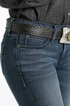 Cruel Girl® Women's Hannah Slim Fit Boot Cut Denim Jeans - Dark Stonewash -Leather Wallet Shop CB19054071 5