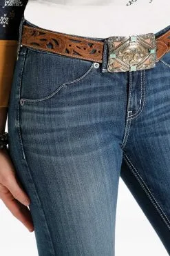 Cruel Girl® Women's Slim Fit Hannah Flare Medium Stonewash Denim Jeans -Leather Wallet Shop CB70854071 4