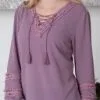 Cruel Girl® Women's Lilac Crepe Western Blouse