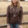 Cruel Girl® Women's Brown Fleece Pullover Sweatshirt Top