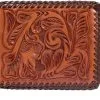 3-D® Men's Floral Tooled Laced Edging Wallet