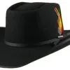 Serratelli® 6X Twister Bound Edge Felt Cowboy Hat - Black / Silver Belly