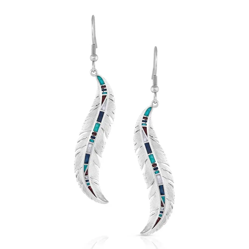 Montana Silversmiths® Women's Breaking Trail Feather Earrings 2 Montana Silversmiths® Women's Breaking Trail Feather Earrings - Image 2