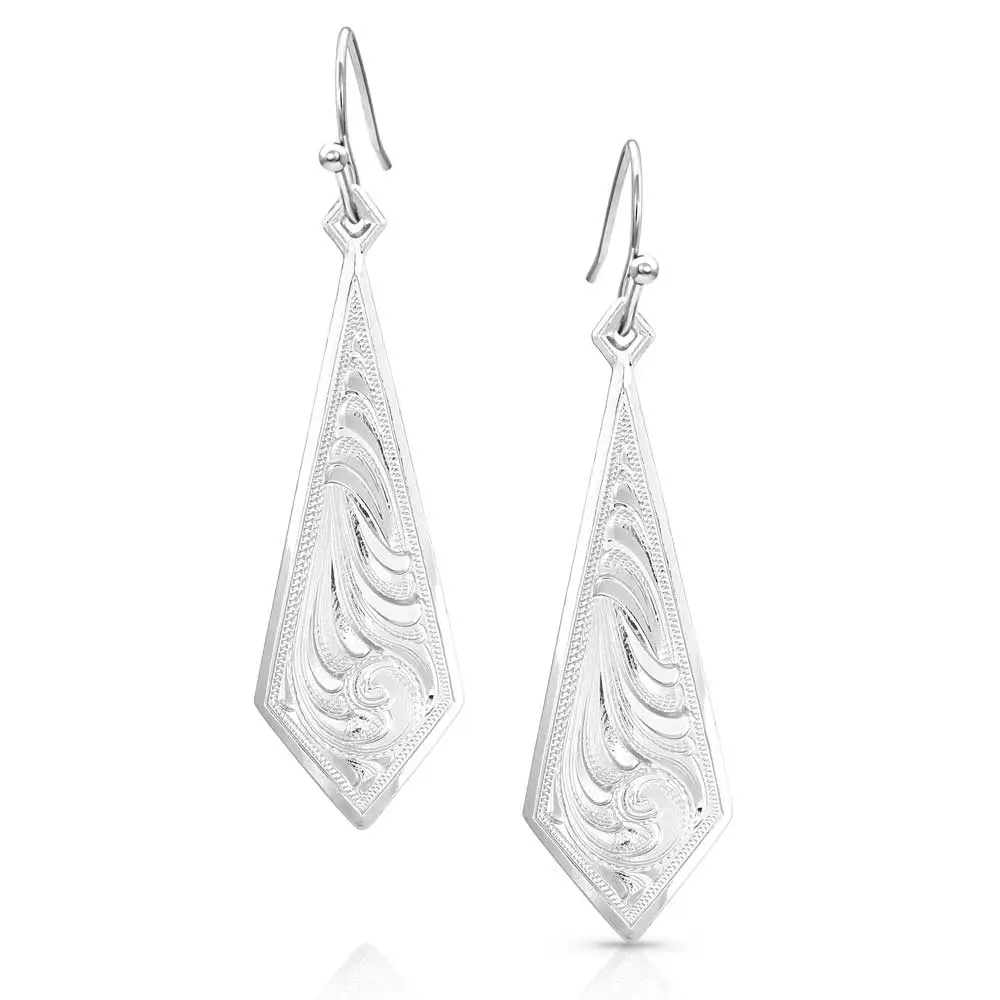 Montana Silversmiths® Women's Falling For You Engraved Earrings 1 Montana Silversmiths® Women's Falling For You Engraved Earrings