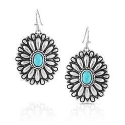 Montana Silversmiths® Women's Sunflower Concho Turquoise Earrings
