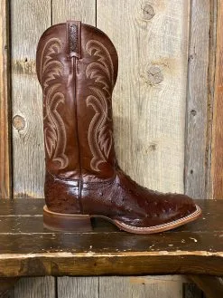Tony Lama® Men's Bourbon Full Quill Ostrich Wide Square Toe Exotic Western Boots -Leather Wallet Shop IMG 1662