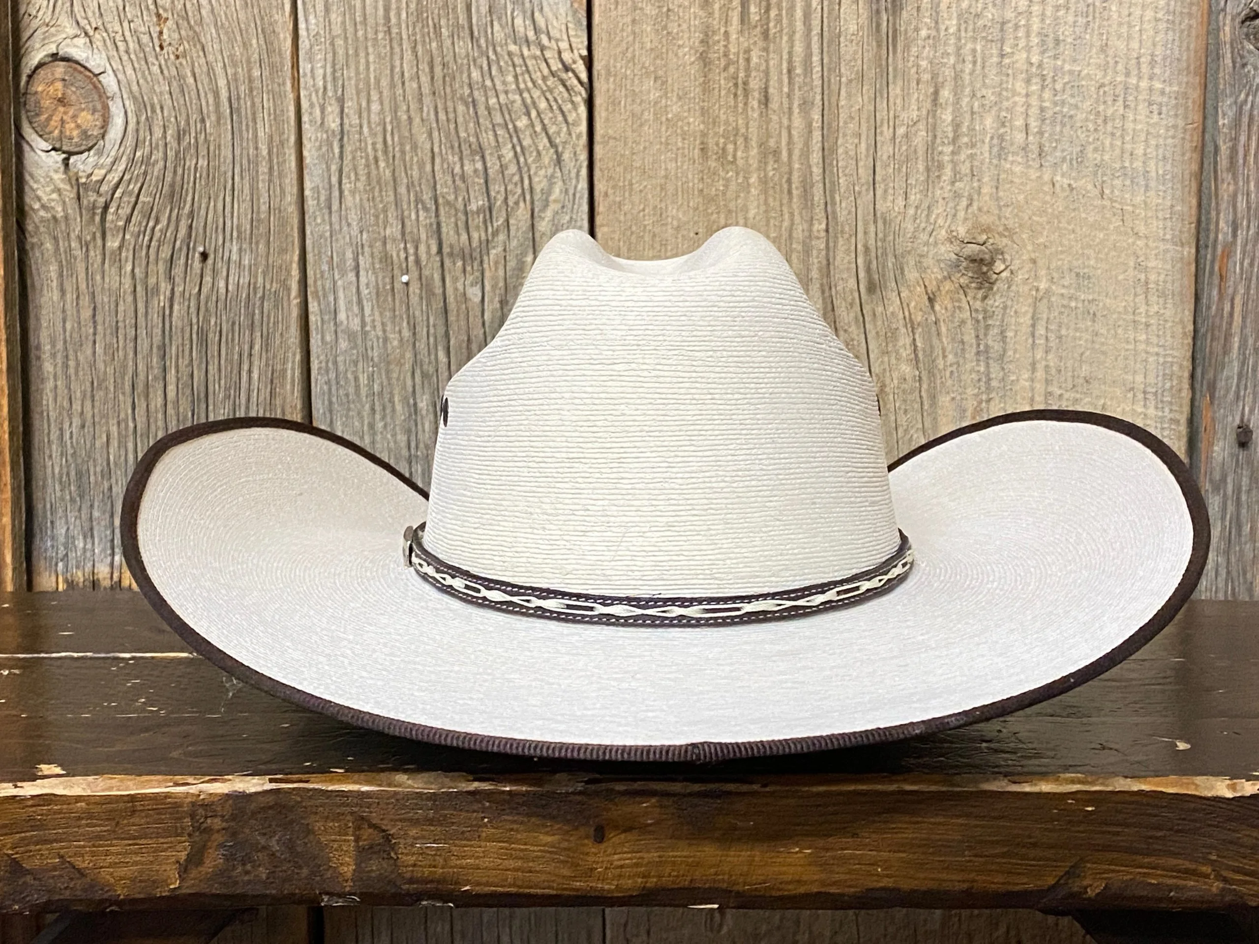 Atwood® 15X Hereford Low Bound Edge Natural Palm Leaf Straw Cowboy Hat 4 Atwood® 15X Hereford Low Bound Edge Natural Palm Leaf Straw Cowboy Hat - Image 4