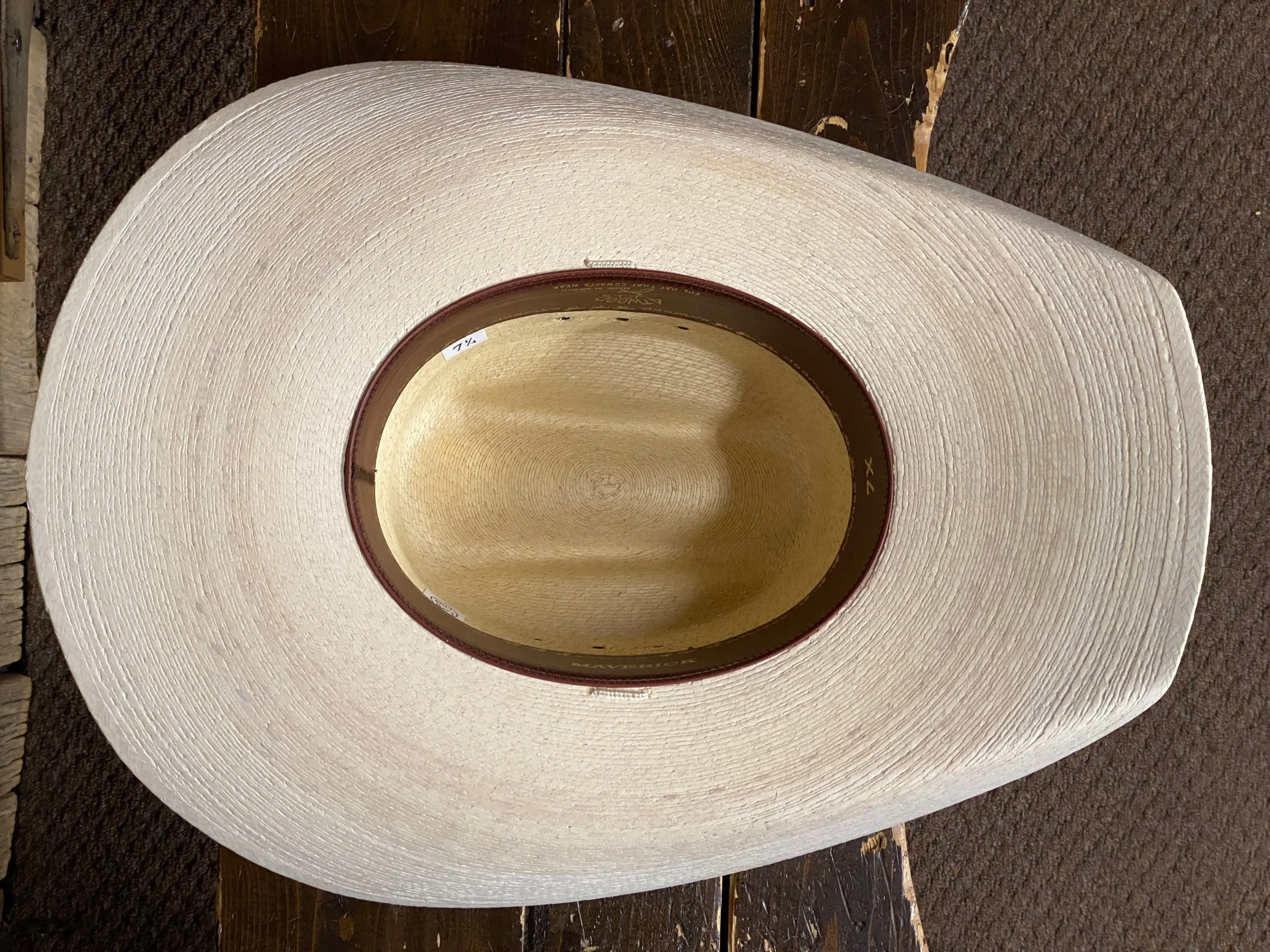 Atwood® 7X Maverick Natural Palm Leaf Straw Cowboy Hat 6 Atwood® 7X Maverick Natural Palm Leaf Straw Cowboy Hat - Image 6
