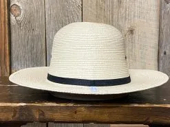SunBody® Open Crown 3" Brim Natural Palm Leaf Straw Cowboy Hat -Leather Wallet Shop IMG 1734