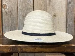 SunBody® Open Crown 3 1/2" Brim Natural Palm Leaf Straw Cowboy Hat -Leather Wallet Shop IMG 1740