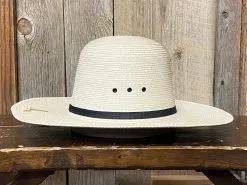 SunBody® Open Crown 4" Brim Natural Palm Leaf Straw Cowboy Hat -Leather Wallet Shop IMG 1745