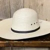 SunBody® Open Crown 4 1/2" Brim Natural Palm Leaf Straw Cowboy Hat