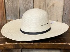 SunBody® Open Crown 4 1/2" Brim Natural Palm Leaf Straw Cowboy Hat