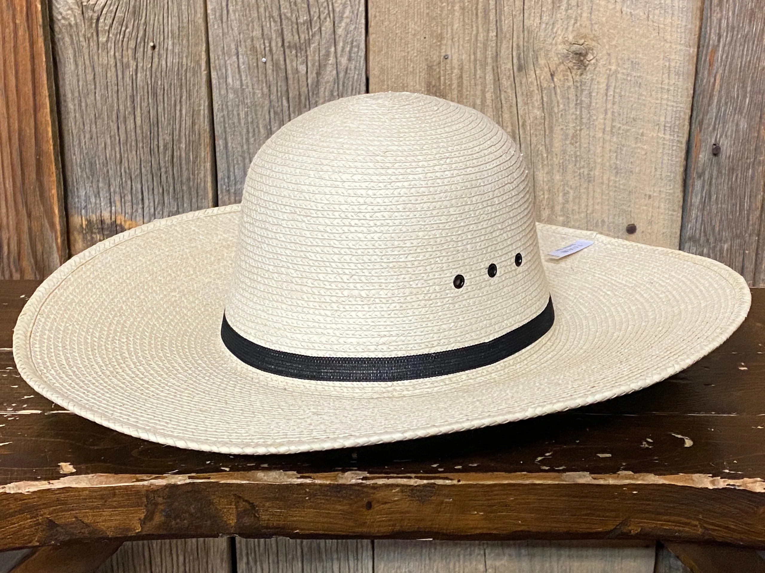 SunBody® Open Crown 4 1/2" Brim Natural Palm Leaf Straw Cowboy Hat 1 SunBody® Open Crown 4 1/2" Brim Natural Palm Leaf Straw Cowboy Hat