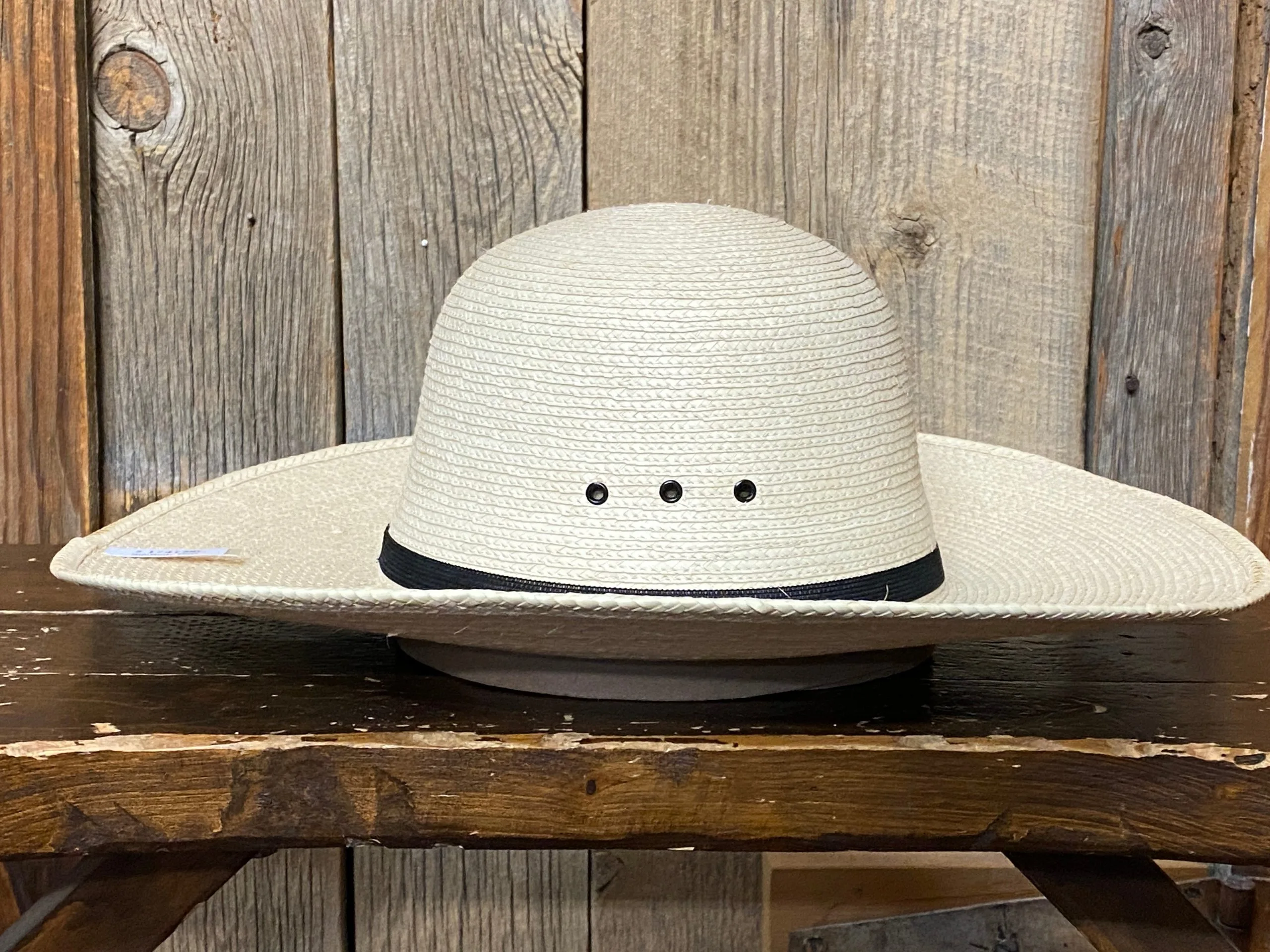 SunBody® Open Crown 4 1/2" Brim Natural Palm Leaf Straw Cowboy Hat 3 SunBody® Open Crown 4 1/2" Brim Natural Palm Leaf Straw Cowboy Hat - Image 3