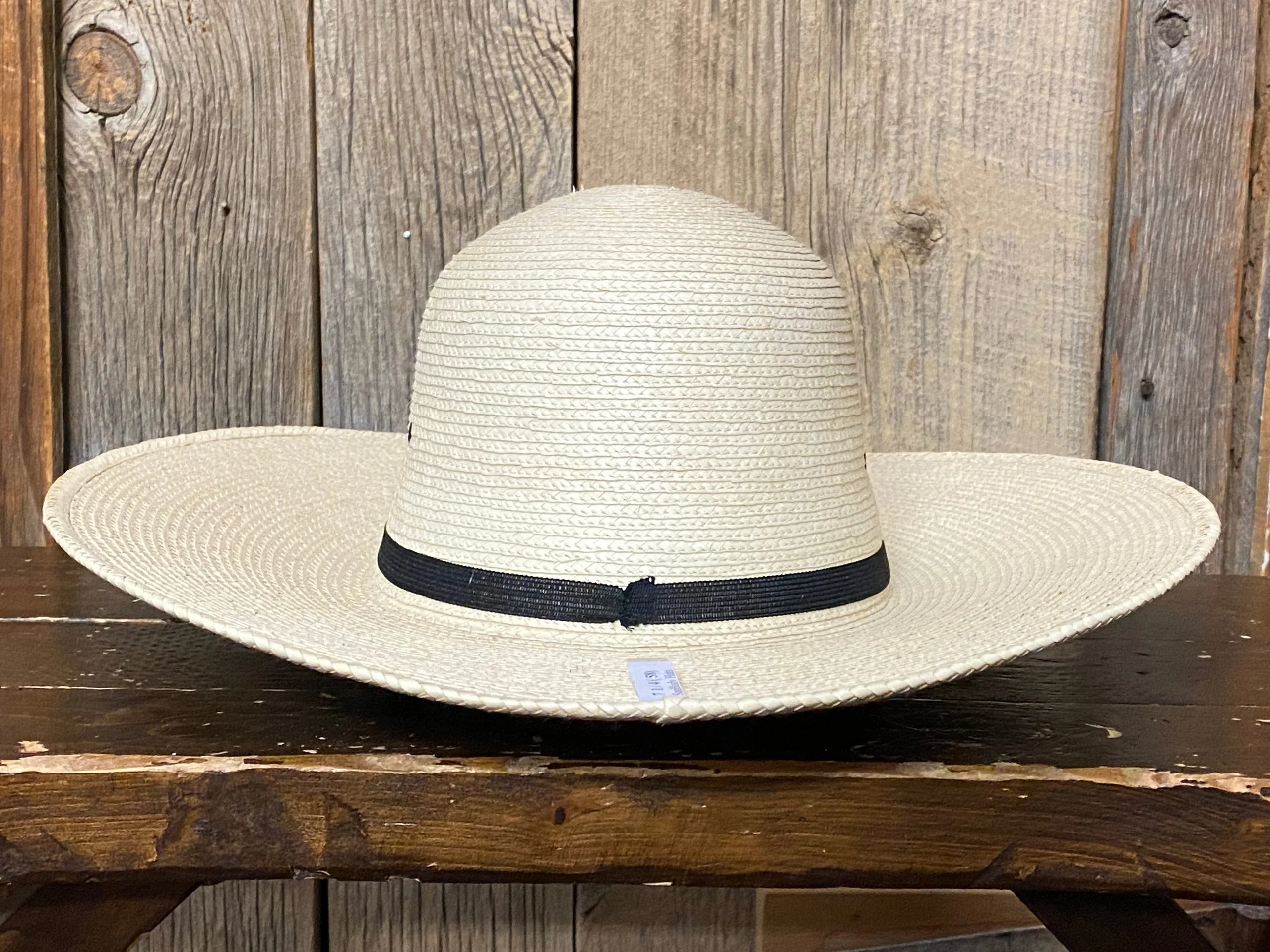 SunBody® Open Crown 4 1/2" Brim Natural Palm Leaf Straw Cowboy Hat 4 SunBody® Open Crown 4 1/2" Brim Natural Palm Leaf Straw Cowboy Hat - Image 4