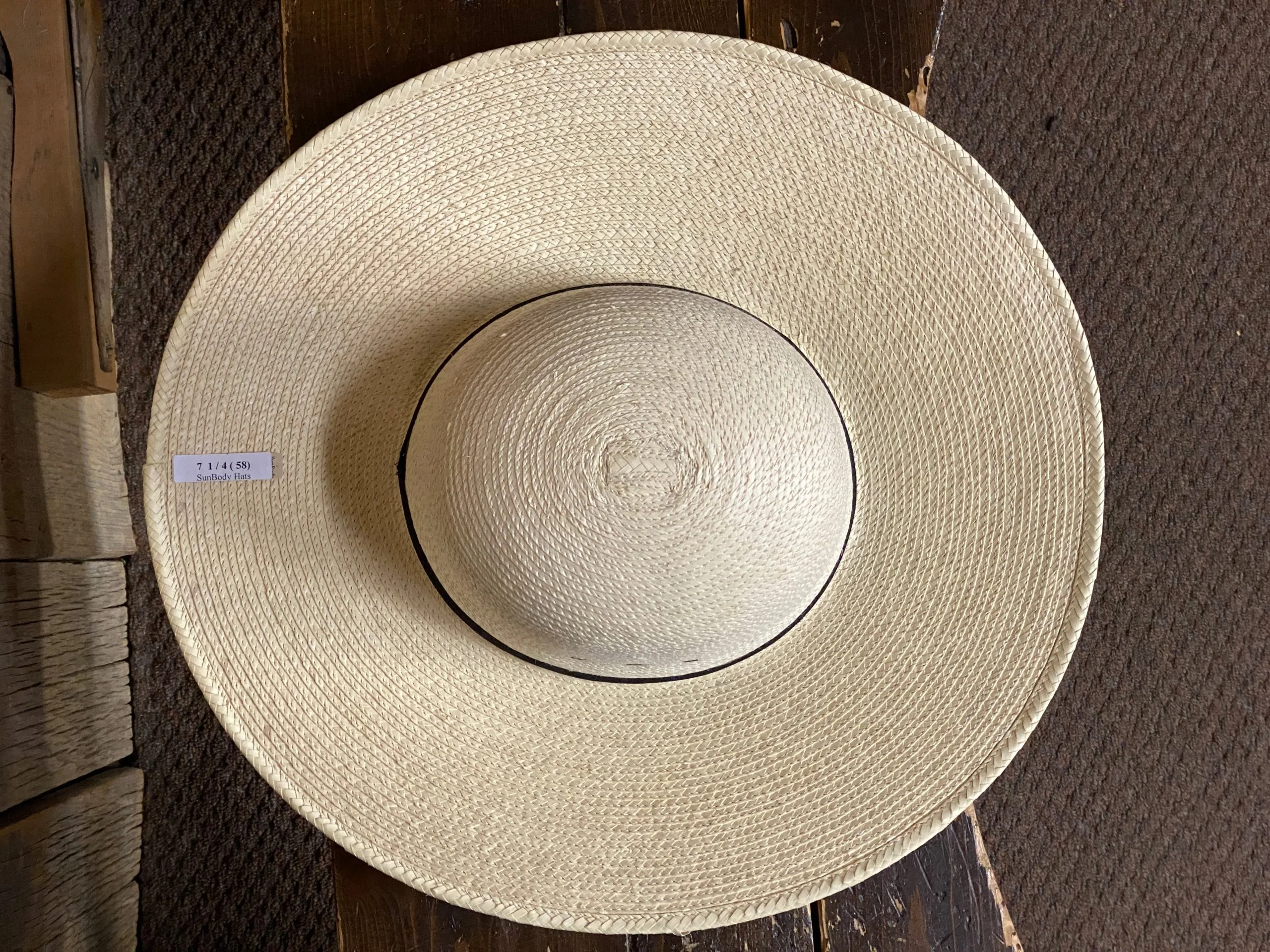 SunBody® Open Crown 4 1/2" Brim Natural Palm Leaf Straw Cowboy Hat 5 SunBody® Open Crown 4 1/2" Brim Natural Palm Leaf Straw Cowboy Hat - Image 5