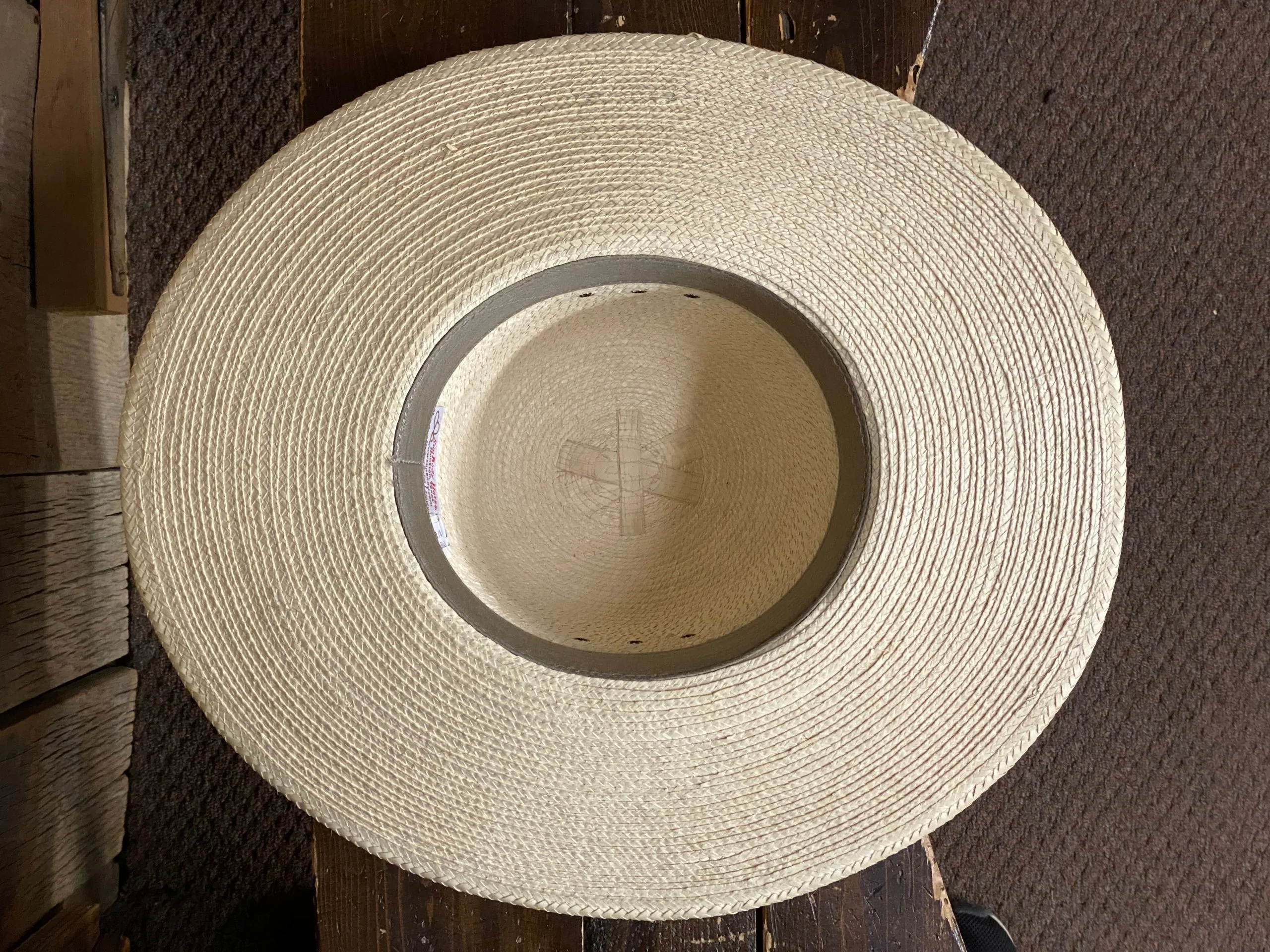 SunBody® Open Crown 4 1/2" Brim Natural Palm Leaf Straw Cowboy Hat 6 SunBody® Open Crown 4 1/2" Brim Natural Palm Leaf Straw Cowboy Hat - Image 6