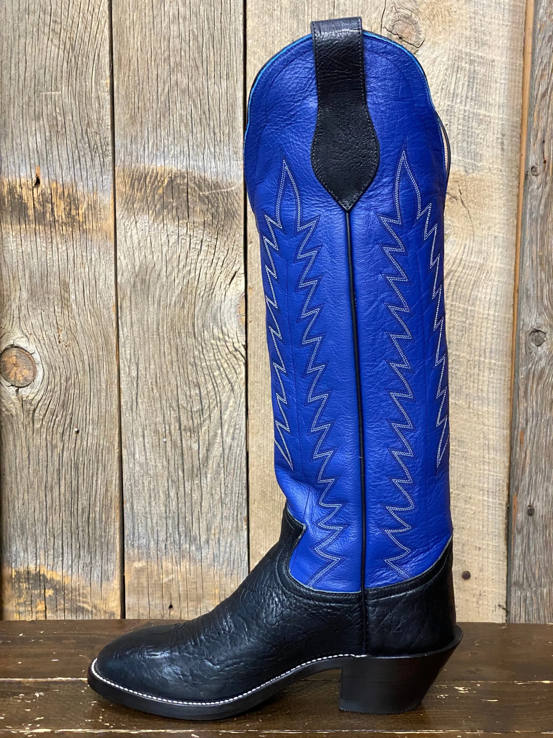 Honcho Boots Honcho Solano® Buckaroo Wilson Blue Full Grain Leather Tall Top Cowboy Boots 3 Honcho Boots Honcho Solano® Buckaroo Wilson Blue Full Grain Leather Tall Top Cowboy Boots - Image 3