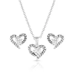 Montana Silversmiths® Women's Flirty Love Crystal Rope Jewelry Set